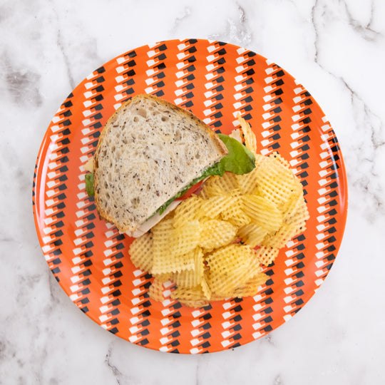 Oklahoma Stripe Melamine Dinner Plates