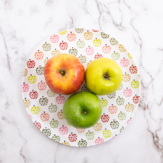 New York Apples Melamine Dinner Plates