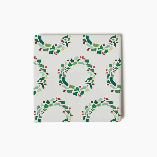 50 States Christmas Wreath Coasters